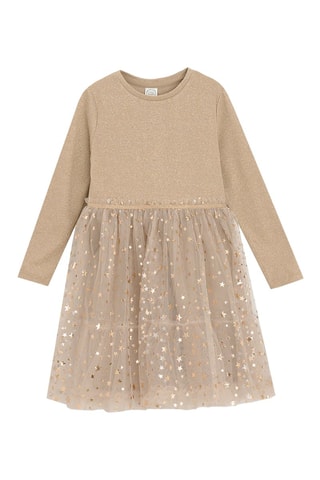 Robe bi-matière - Beige