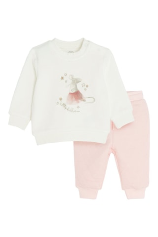 Sweat et jogging - Blanc et rose