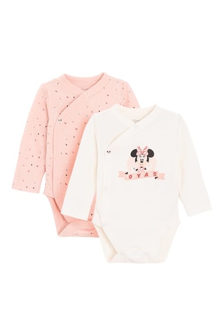 2 bodys Minne Disney - Rose et blanc