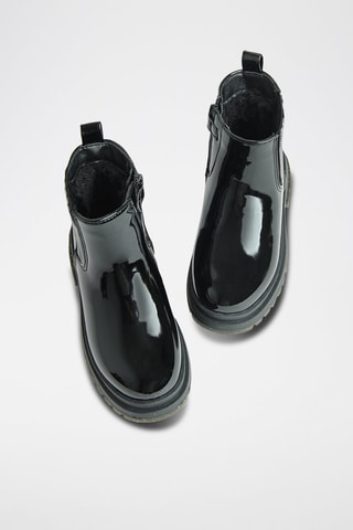 Bottines fourrées vernies - Noir