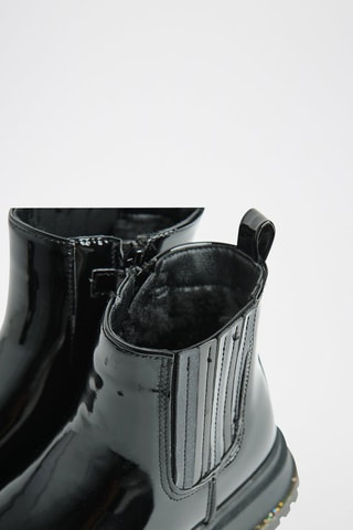 Bottines fourrées vernies - Noir