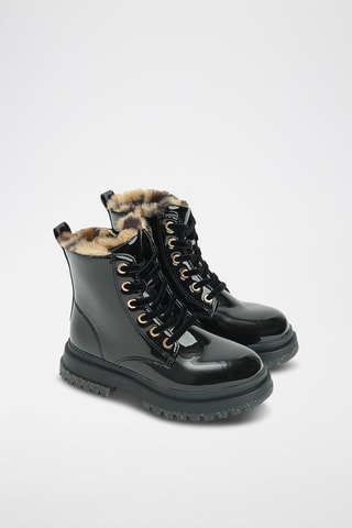 Bottines fourrées vernies - Noir