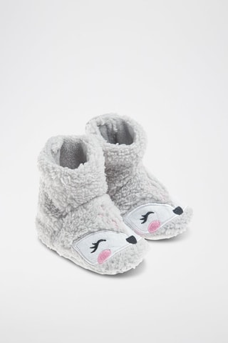 Chaussons montants fourrés Gris