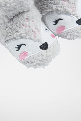 Chaussons montants fourrés Gris