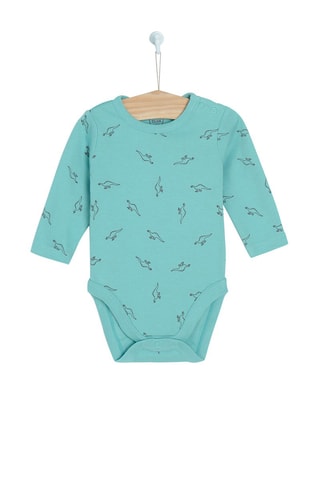 3 bodys - Blanc, orange et turquoise