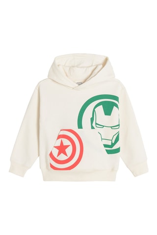 Sweat à capuche Avengers Marvel - Ecru