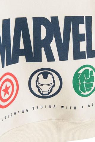 Sweat à capuche Avengers Marvel - Ecru