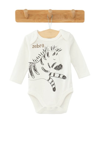 5 bodys en coton biologique - Ecru, marron et beige