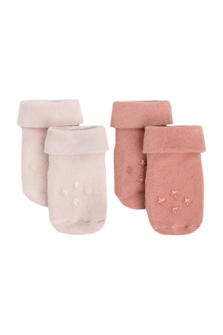 2 paires de chaussettes antidérapantes - Rose clair et corail