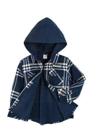 Surchemise à capuche - Bleu marine et écru