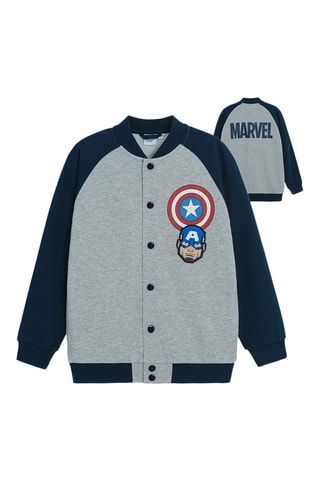 Sweat Captain Marvel Avengers Marvel - Gris clair chiné et bleu