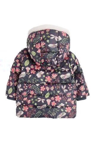 Doudoune à capuche - Anthracite et fuchsia
