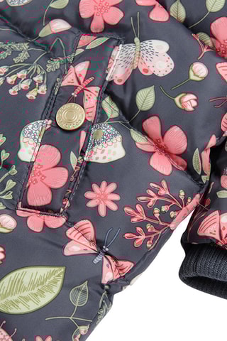 Doudoune à capuche - Anthracite et fuchsia