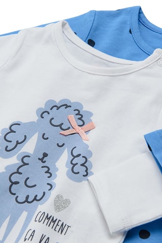 2 bodys - Blanc et bleu clair