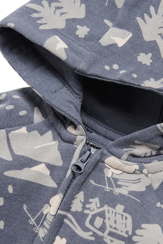 Sweat à capuche - Bleu cobalt chiné et beige