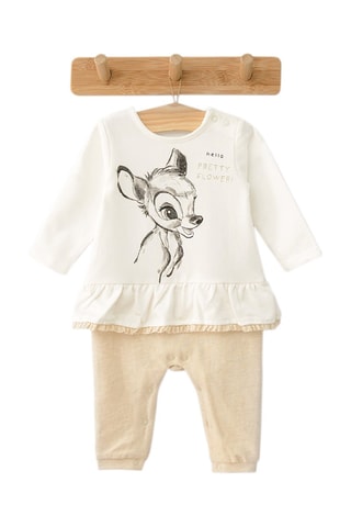 Dors-bien trompe-l’œil en coton biologique Bambi Disney - Ecru