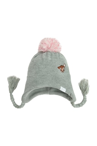 Bonnet aviateur à pompon Bambi Disney - Gris