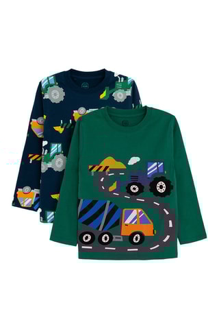 2 t-shirts - Bleu marine et vert foncé