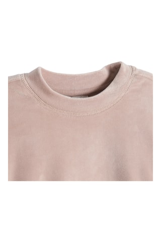 Sweat en velours - Rose poudré