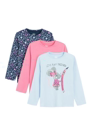 3 t-shirts - Ciel et rose poudré