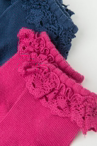 5 paires de chaussettes - Rose, gris chiné et blanc