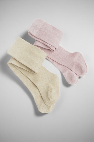 2 collants - Beige et rose