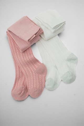 2 collants - Rose et blanc