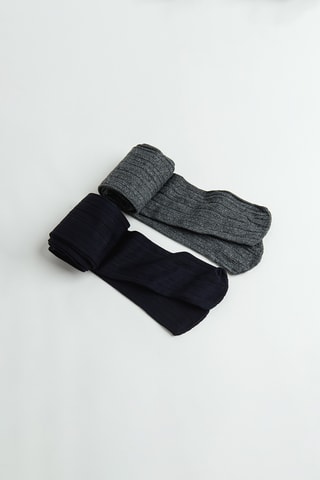 2 collants - Noir et gris foncé chiné