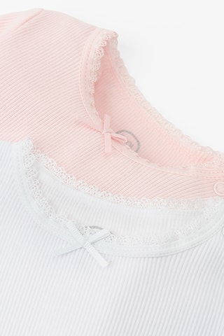 2 bodys - Rose et blanc