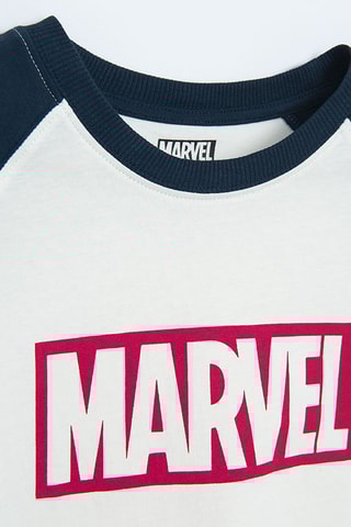 2 t-shirts Captain America Avengers Marvel - Gris chiné et blanc