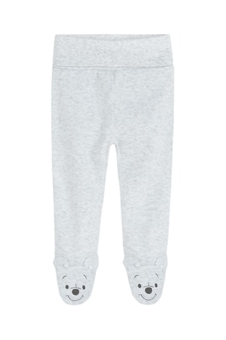 2 pantalons Winnie l'Ourson Disney - Jaune et gris clair chiné