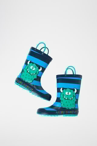 Bottes de pluie Happy Monster - Bleu marine