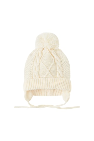 Bonnet à pompon - Ecru
