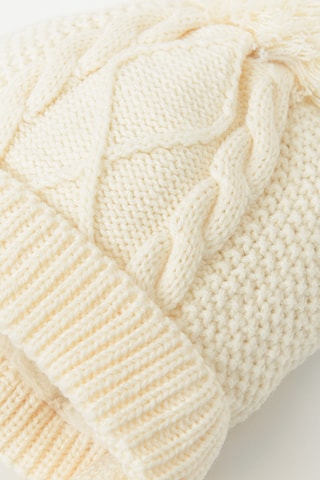 Bonnet à pompon - Ecru