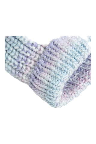 Bonnet à pompon - Ciel et violet