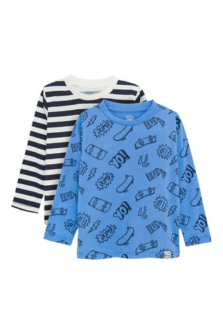 2 t-shirts - Bleu cobalt et blanc