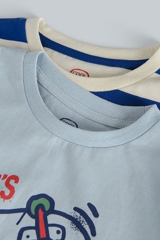 2 t-shirts - Blanc et bleu clair