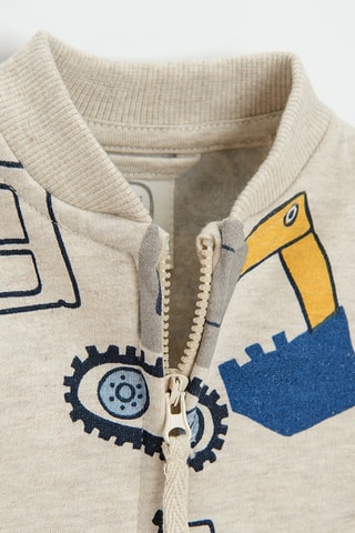 Sweat - Beige et bleu cobalt