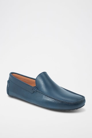 Leren Mocassins Marineblauw