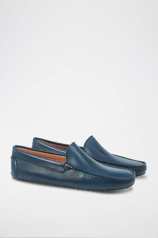 Leren Mocassins Marineblauw