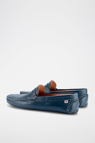 Leren Mocassins Marineblauw