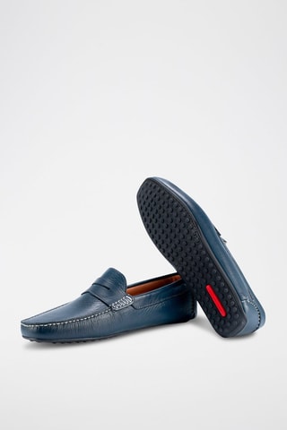 Leren Mocassins Marineblauw