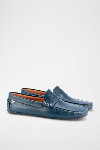 Leren Mocassins Marineblauw