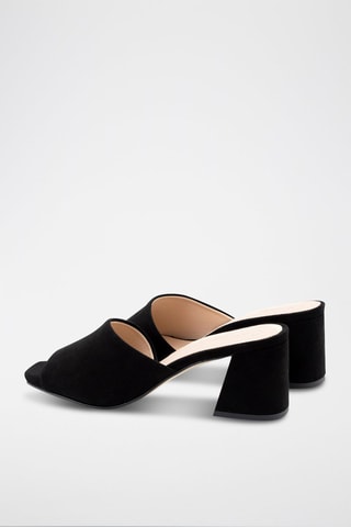 Nubuck Muiltjes met Hak Zwart