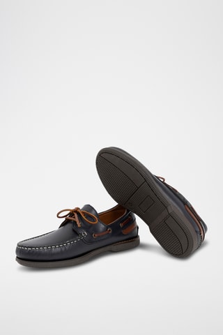 Leren Bootschoenen Naupil - Marineblauw