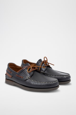 Leren Bootschoenen Naupil - Marineblauw