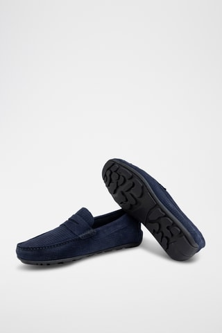 Nubuck Mocassins Setun - Marineblauw