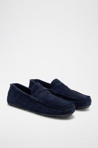 Nubuck Mocassins Setun - Marineblauw