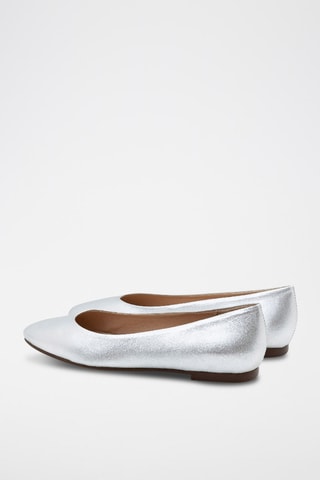 Leren Ballerina's Aneta - Lichtgrijs