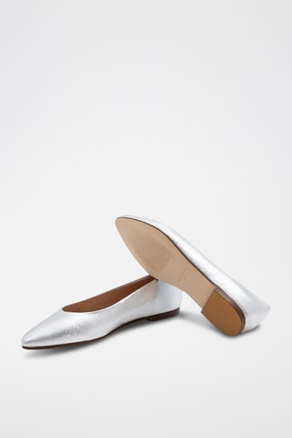 Leren Ballerina's Aneta - Lichtgrijs